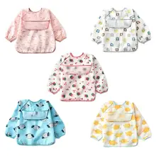 Милый детский халат; Водонепроницаемая рубашка для кормления; детские нагрудники с длинными рукавами