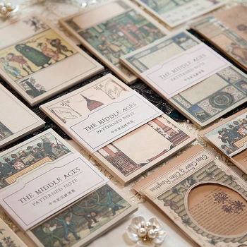 

Moking Medieval series decorative pattern memo pad diy message note paper notepad pack Wholesale