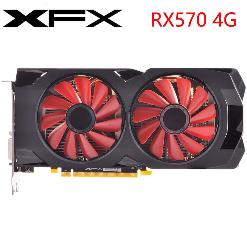 XFX видеокарта RX 570 4 Гб 256Bit GDDR5 видеокарты для AMD RX 500 series VGA карты RX570 DisplayPort 470 480 580 560 б/у|Графические карты|   | АлиЭкспресс