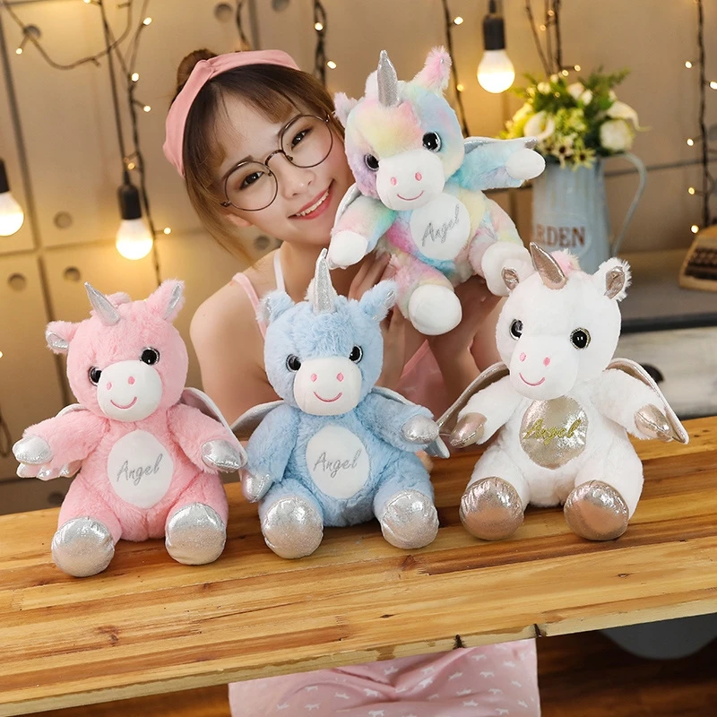 

25cm dream Unicorn Kawai cute Soft and comfortable Fine workmanship animal toy doll soft pillow cushion kids birthday gifts