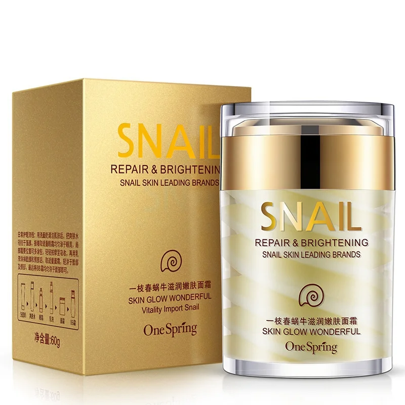 

Natural Facial Moisturizer Snail Cream Face Day Cream Whitening Ageless Anti Wrinkles Lifting Facial Firming Skin Care 60G