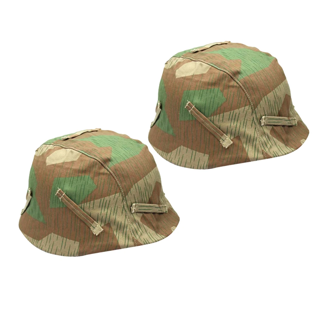 2Pcs Repro WW2 German War M35 Helmet Cover Splinter Camo Head Gear for M40 M42