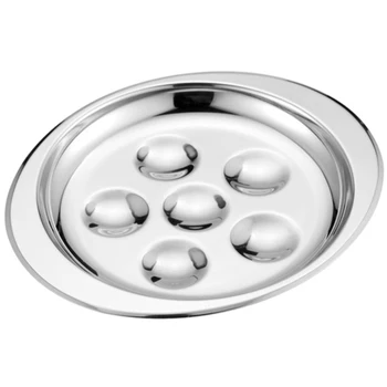 

Lightweight Easy Clean Stainless Steel Tableware Snail Plate Escargots Dish Hotel Server Heat Resistant Restaurant Kitchen Home