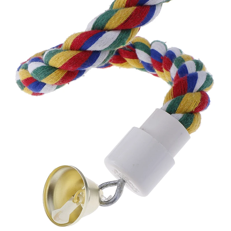 50 см Жевательная штанга попугай жердочка для птицы Игрушка спиральная хлопковая веревка качели скалолазание стоячие игрушки с колокольчиком товары для птиц