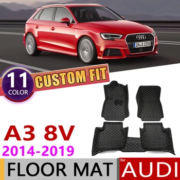 

Custom Car Leather Floor Mats for Audi A3 8V Hatchback 5-door 2014~2019 5 Seats Auto Foot Pad Carpet Accessories 2015 2016 2017
