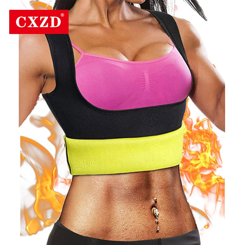 

CXZD Women 2019 Plus Size Slimming Shirt Neoprene Slimming T-shirt Hot Body Vest and blouses Abdomen Chest Weight Loss Vest