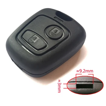 

100PCS Car key shell case For Peugeot 307 107 407 207 2 button Remote Key Blank Cover Fob Replacement /Without Blade