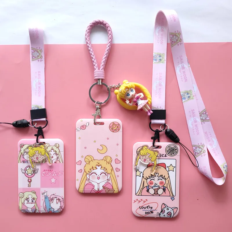 MINKYS Sailor Kawaii Luna ABS cajón titular de la tarjeta de crédito ID tarjeta de Banco de autobús de protección de la tarjeta caso regalo de papelería para niños