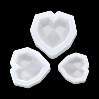 

Fondant Mousse Cake Mold 3D Diamond Love Heart Shape Silicone Mold DIY Cake Decorating Tools Dessert Sugarcraft Baking Mould