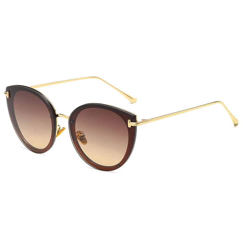 Новые роскошные солнцезащитные очки Женские винтажные без оправы градиентный солнцезащитные очки для женщин Яркие цвета s цвет анти-УФ Tide Мода UV400