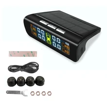 Новая система контроля давления в шинах, солнечная энергия, USB TPMS, датчик давления в шинах для автомобиля, грузовика, датчик температуры, предупреждение с 4 внешними датчиками