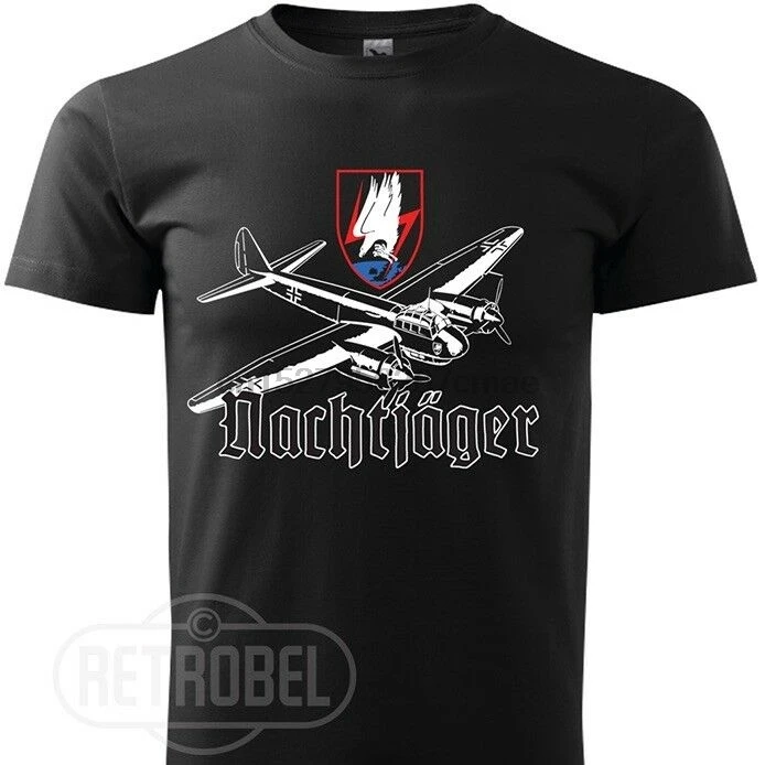 JU 88 NJG2 WW2 Luftwaffe Футболка 100% хлопок Графический Тройник ретро|Футболки| |