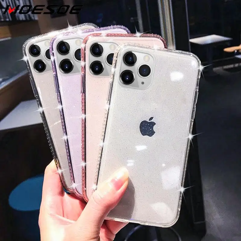 Украшенный искусственными бриллиантами Прозрачный чехол для телефона iPhone 11 Pro/6/6