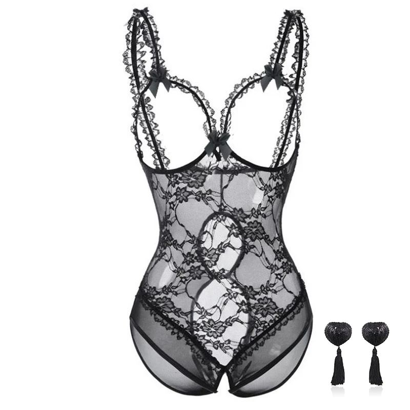 Sexy Lace Lingerie Set Erotic Lace Babydoll Dress Open Bra Plus Size Teddy Outfit See-through Exotic Sexy Lingerie women underwear,sexy lingerie