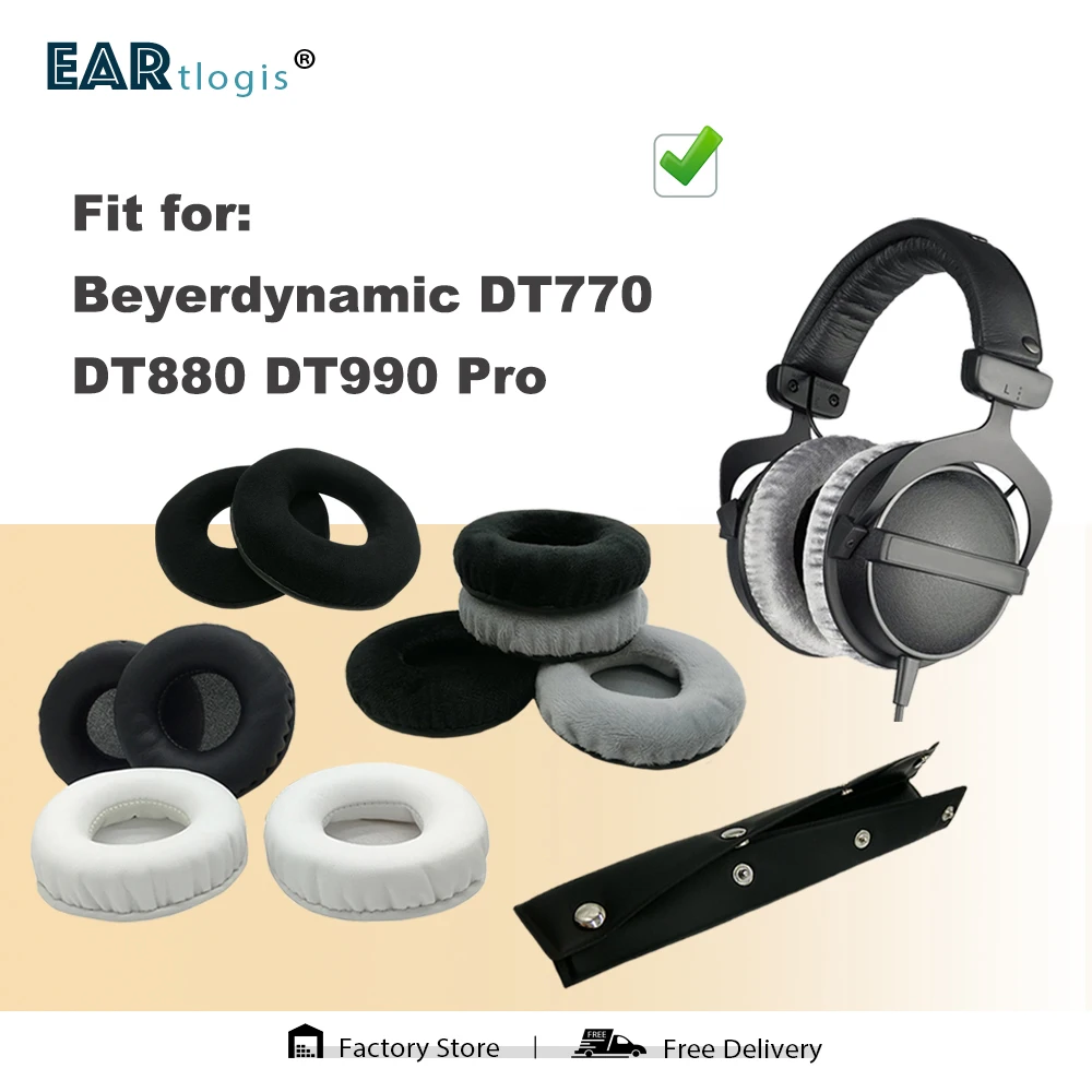Cuscinetti Auricolari Di Ricambio Per Beyerdynamic Dt770 Dt880 Dt990 Pro Cuffie Cuscino In Pelle Paraorecchie In Velluto Cuffie