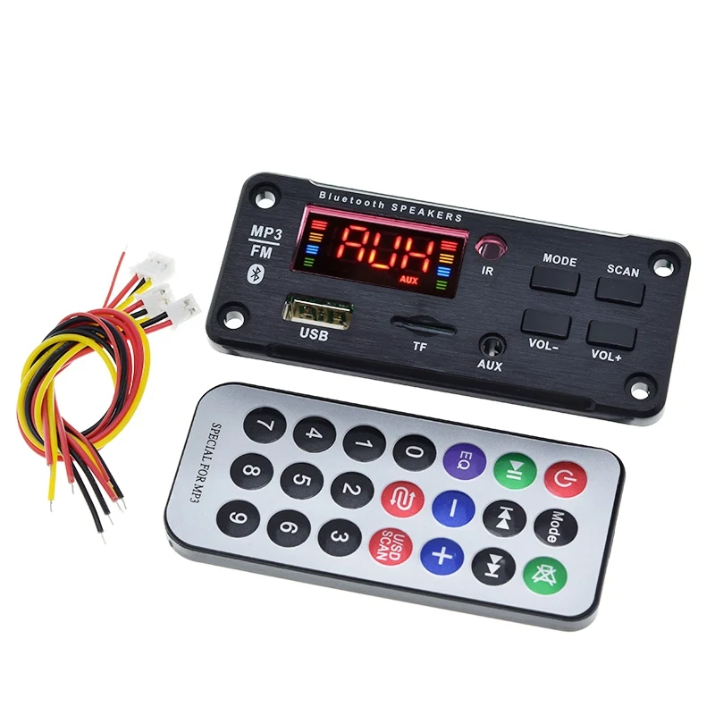TZT 1/3 stücke MP3 Decoder Board Farbe Bildschirm Bluetooth V 5,0 Auto MP3 Player USB Aufnahme Modul FM AUX Radio für Lautsprecher – Detail 6