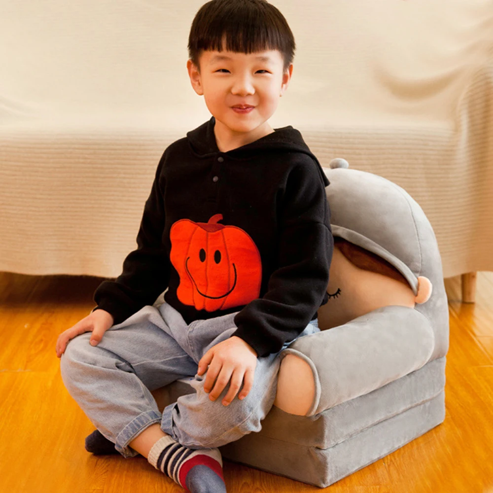 Складывающийся Детский плюшевый сидячий стул с мультипликационным принтом, детское кресло для кормления, аккуратный мягкий диван для малышей