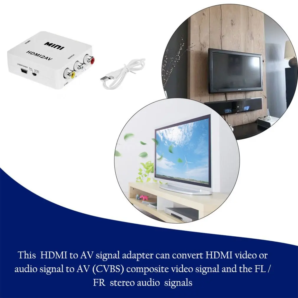 HDMI Мини Композитный CVBS RCA AV видеоконвертер адаптер старого ТВ 1080p HRCA горячая