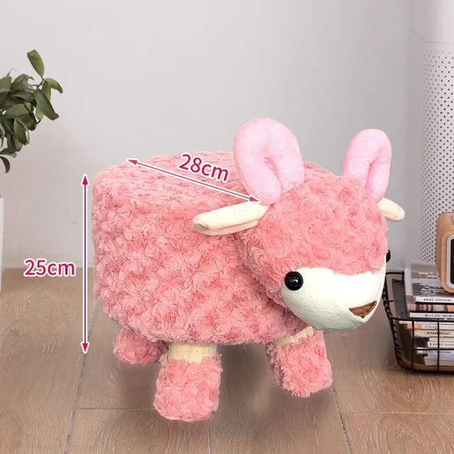 растущий стул Cartoon Change Shoes Children Wooden Stool Creative Sofa Family Lazy Cute Animal Baby Kids Little Dining Chair as picture