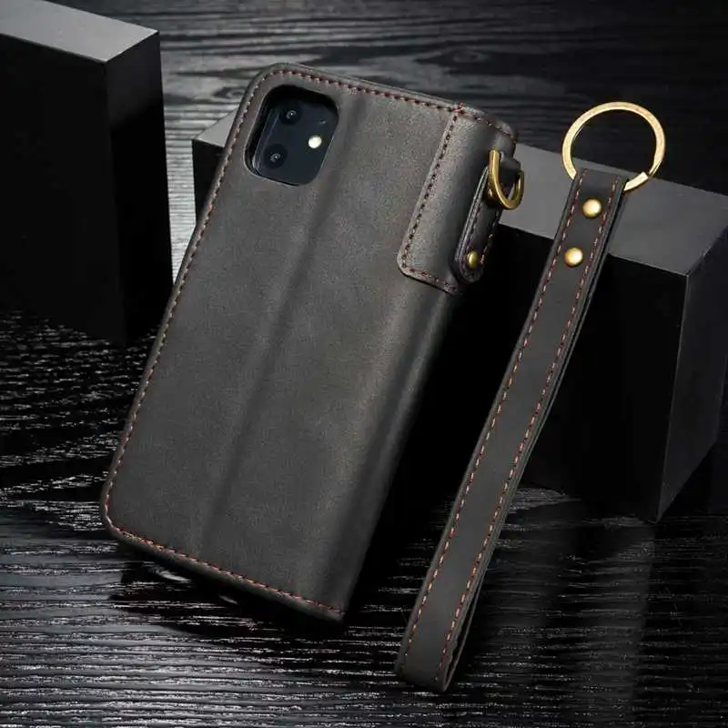 Для iPhone 11 Pro Max натуральная кожаный шнурок Чехол кошелек чехол для телефона чехол для iPhone 11 Pro 11Pro Max откидная задняя крышка Funda Capa