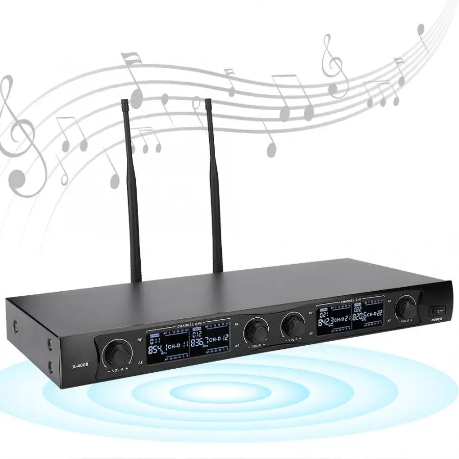 Микрофон конференц-связи 4 канала Mic Kit Профессиональный XLR аудио выход автоматическое отключение шума снижение высокой защиты от помех