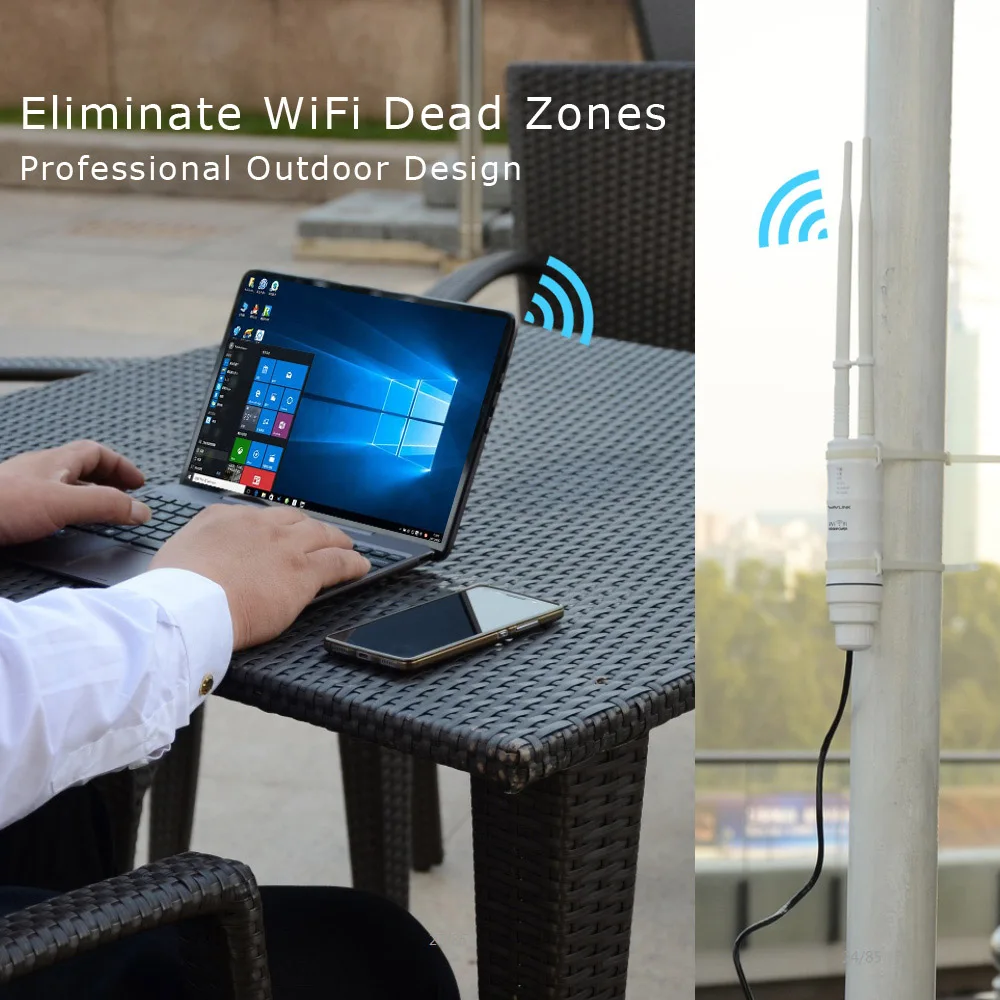 Wavlink N300 2,4G высокая мощность открытый беспроводной Wi-fi ретранслятор Wi-fi маршрутизатор/AP/CPE/WISP Wi-fi большой диапазон сигнала 2X7dBi антенны POE
