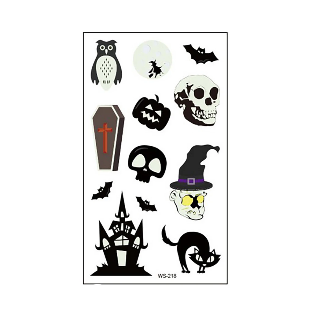 Funny Cartoon Halloween Luminous Tattoo Sticker Pumpkin Vampire Temporary  Tattoo Fake Tattoo For Kids Favor Toy Party Decor|Stickers| - AliExpress
