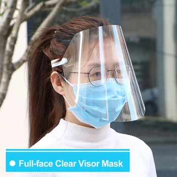 

20PCS Protective Face Shield Clear Visor Flip Up Transparent Mask Anti Splash Elastic Band Full Face Cover for Workshop Cleaning