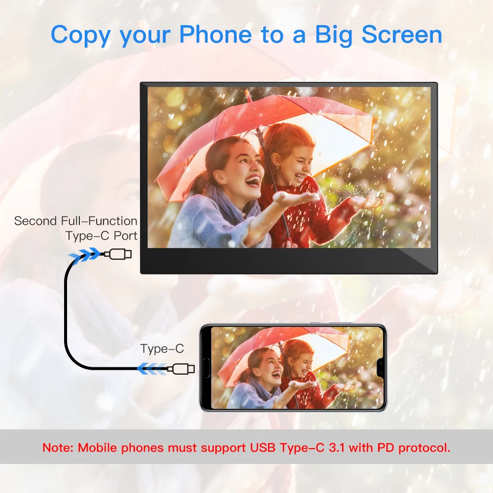 Eyoyo Portable USB C Monitor 13 3 HDMI Second Screen FHD 1080P IPS Screen Gaming Monitor 2