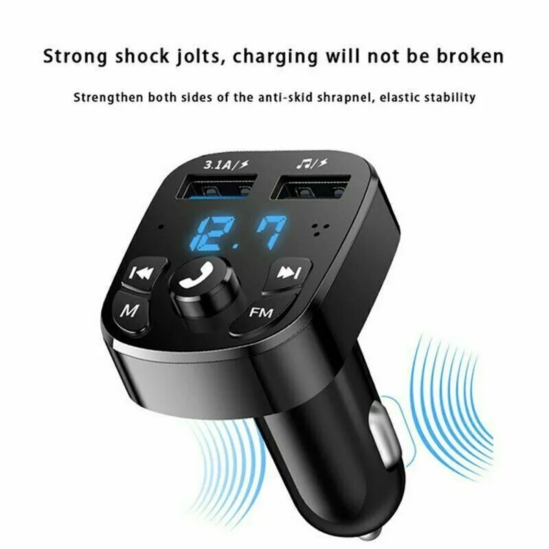 Car 5.0 FM Transmitter Wireless Handsfree Audio Receiver Auto MP3 Player 2  USB Fast Charger Adapter Car Accessories - AliExpress