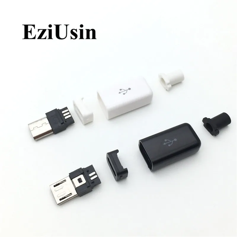 1000 шт./лот микро USB 5Pin штекер набор черный/белый Сварка данных OTG линия интерфейс DIY