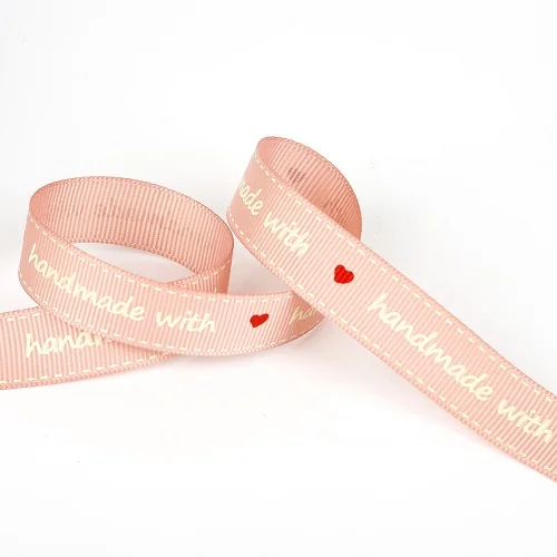 Pink 5yards 3 м/5 ярдов 16 мм разные цвета на выбор мультфильм печатных Grosgrain ленты для Свадебная вечеринка украшения, подарочная упаковка - Цвет: Pink 5yards