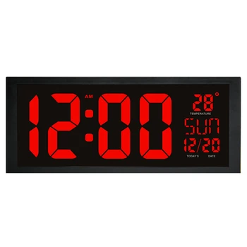 

HD LED large screen wall clock Home desktop calendar clock Daylight saving time function LED electronic clock with thermometer
