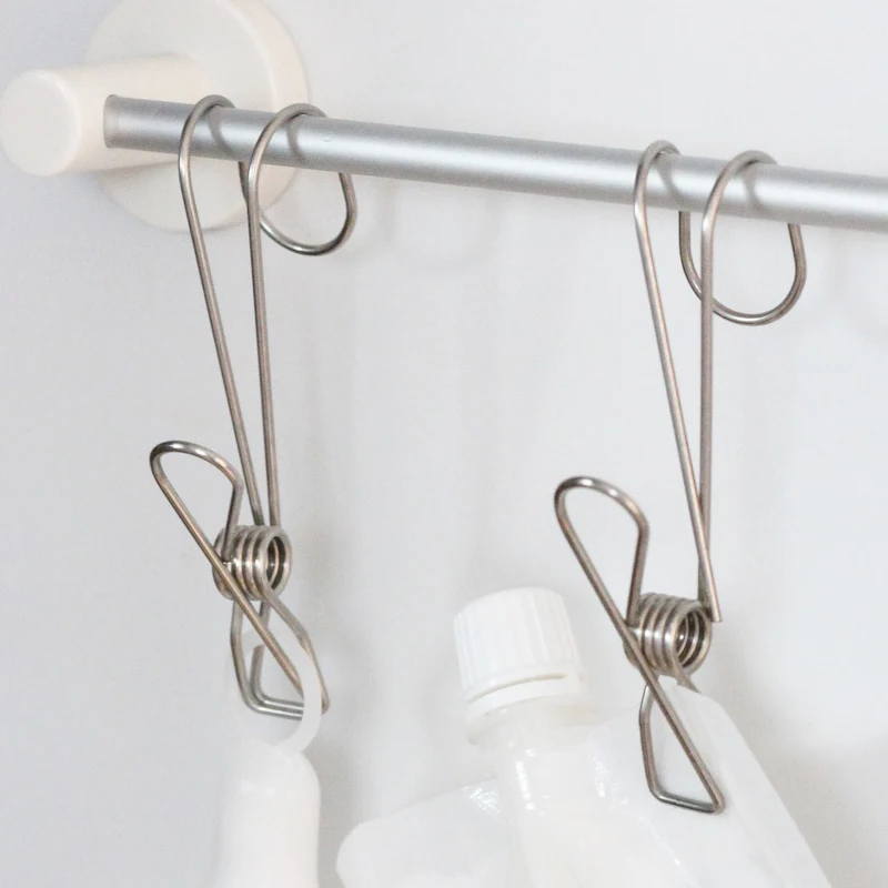 

5PCS Multipurpose Stainless Steel Clips Clothes Pins Pegs Holders Clothing Clamps Sealing Hook Clip Household Clothespin
