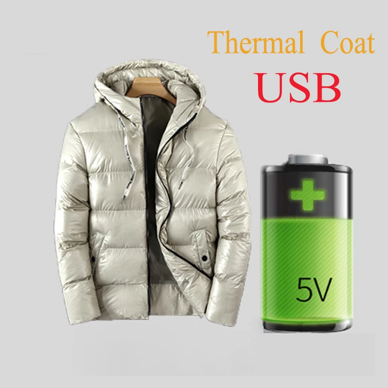 USB парные зимние мужские пальто Женская Термальная Одежда Рыбалка с буквенным