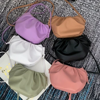 

Bag For Women 2020 Cloud bag Soft Leather Madame Bag Single Shoulder Slant Dumpling Bag Handbag Day Clutches bags Messenger Bag