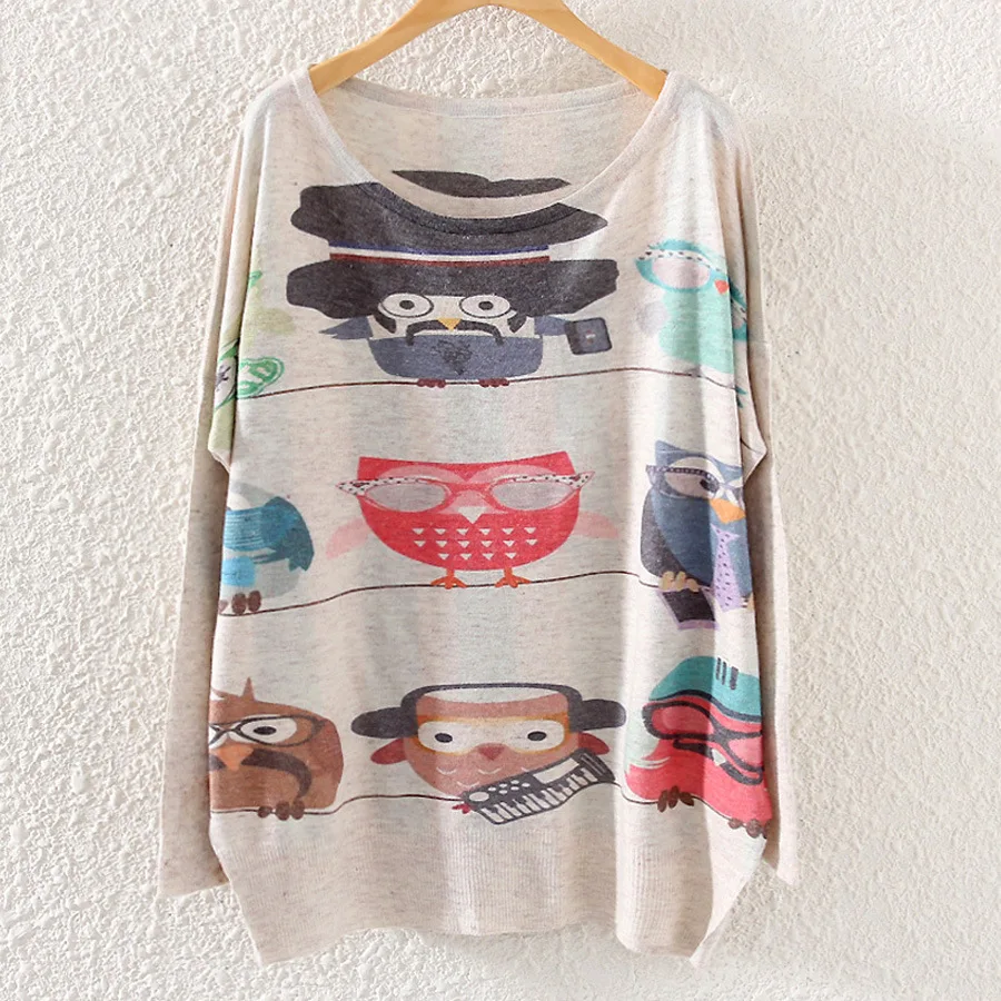 New 3D Cat Sweater Women Knitted Sweater Autumn Clothing Loose Knit Tops Pullover Jumper Casual Lightweight Tunic Sweaters