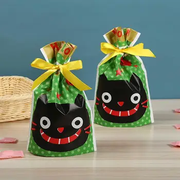 

100Pcs Halloween Candy Bags Cute Gift Bag Biscuit Bags Packaging Bags For Halloween Biscuits Snack Baking Package Bags