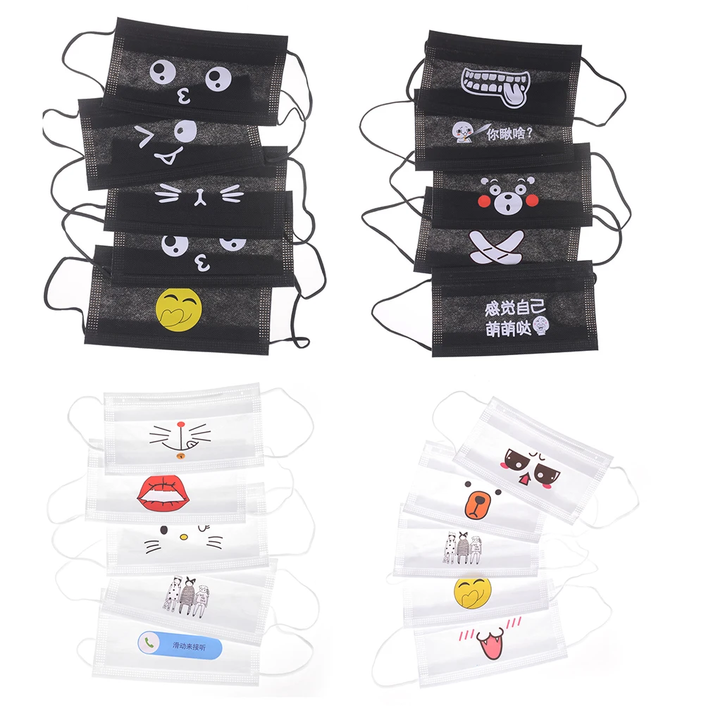 

5Pcs Anti-dust Windproof Masks Disposable Mouth Mask Cute Cartoon Non-woven Mouth-muffle Flu Face Medical Mask party mouth masks