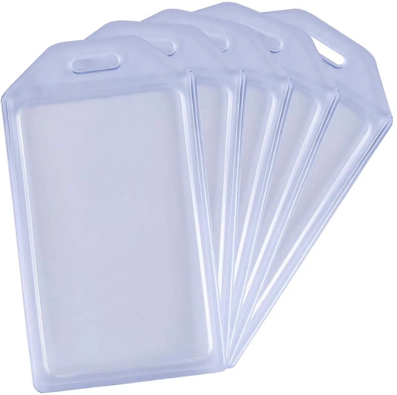 Funda para tarjeta de identificación de alta resistencia, soporte de tarjeta de PVC transparente suave de silicona Vertical de plástico duro soporte de etiqueta de nombre 57x102mm