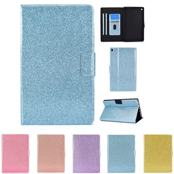 

Glitter PU Leather Tablet Flip Case for Amazon Kindle Fire HD 8 2020 Plus 2016 2017 2018 Protective Stand Cover Soft Shell Cases