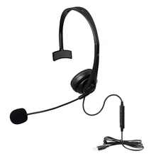 USB Call Center Headset with Noise Cancelling Mic Monaural Headphone for PC Home Office Phone Service Plug and Play