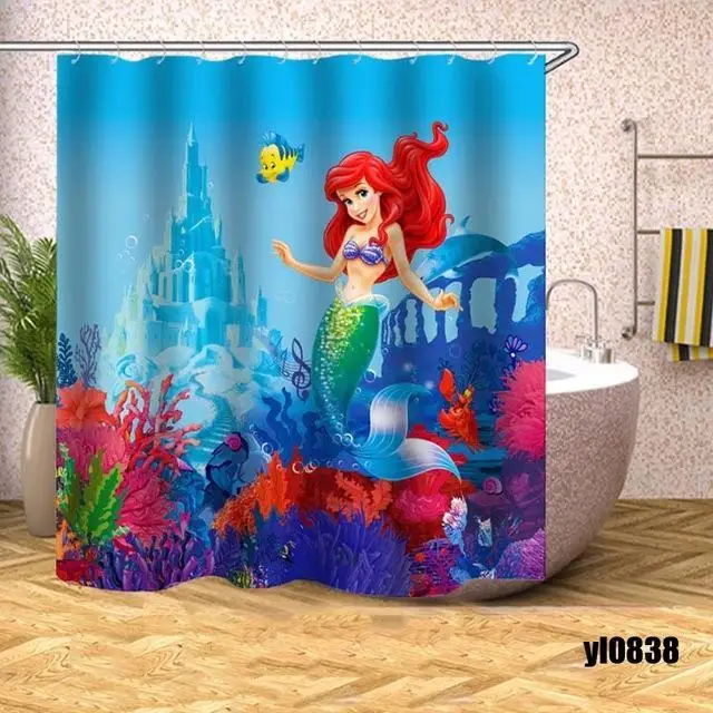 Details about   Cartoon Mermaid Bath Curtain Bathroom Waterproof Mildew Resistance Accessories 
