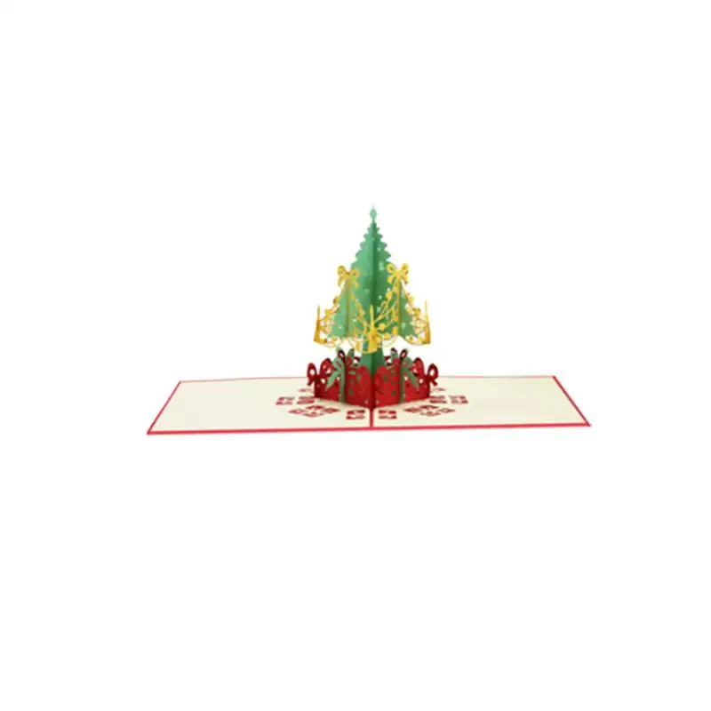  Fashion Merry Christmas Card Colorful Printed 3D Christmas Tree Pattern Greeting Card Invitation Ca - 4.00031E+12