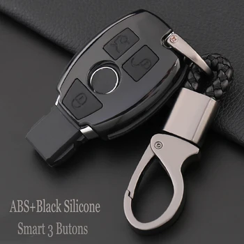 

Carbon Fiber Pattern Silicone Car Key Cover Keyless Smart Fob KeyChain Cases For Mercedes Ben W124 W176 W202 W203 W204