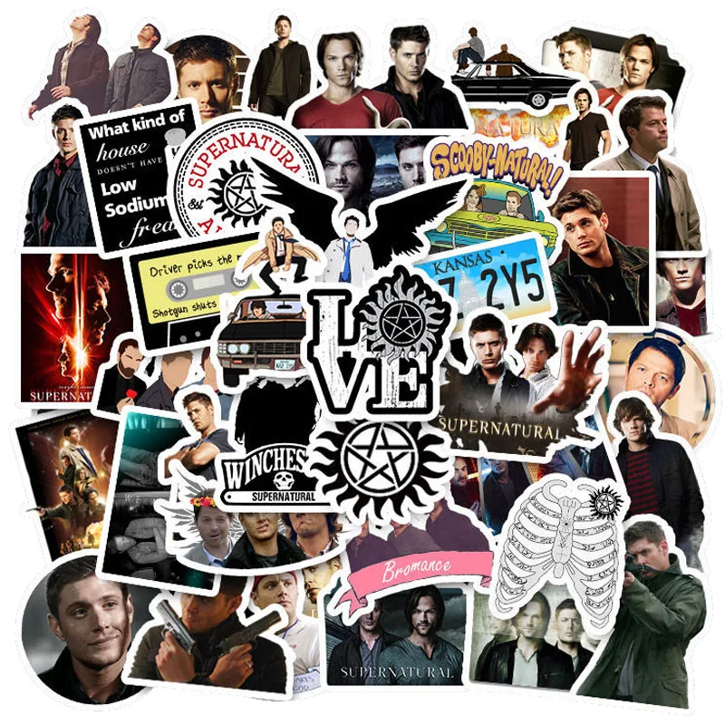 50 шт. в упаковке tv SPN наклейка Supernatural водонепроницаемая для чемодана ноутбука гитары скейтборда телефона игрушка стикер s - Цвет: 50 Supernatural