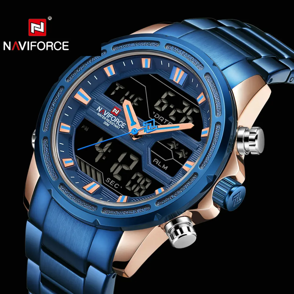 Часы наручные NAVIFORCE мужские в стиле милитари креативные спортивные брендовые