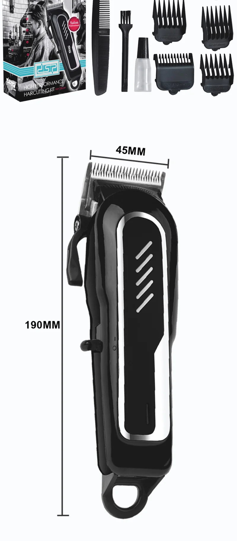 DSP профессиональная Мужская семья триммер для стрижки волос форма дизайн машинка для стрижки волос перезаряжаемая глобальная напряжение 100-240 В