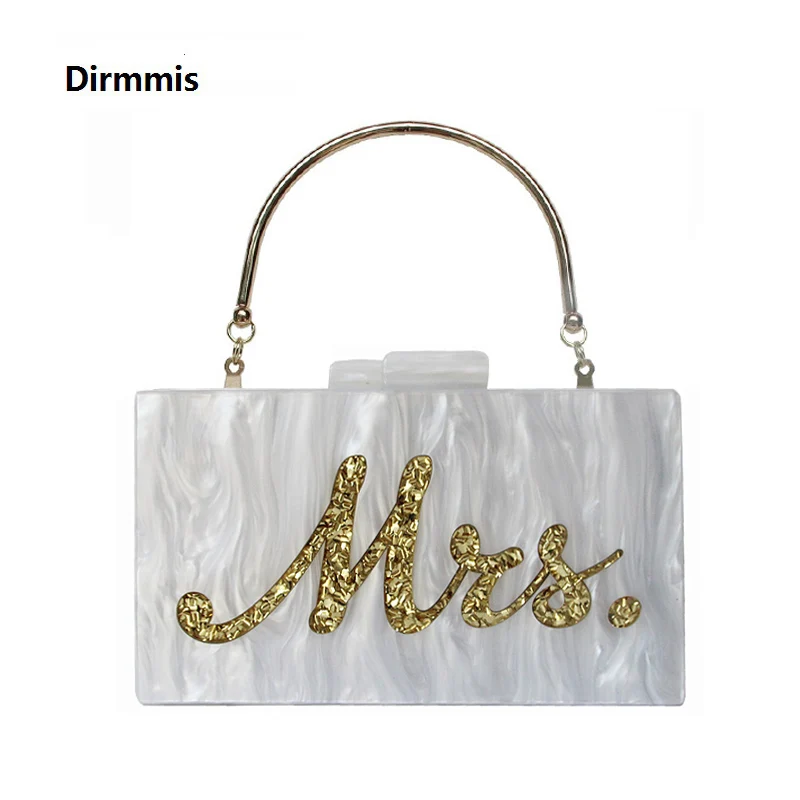 

New Fashion Tote Women Cute Bag Acrylic Sequin Metal Handle Handbag Woman luxury White Evening Bag Trendy Party Box Clutch Purse