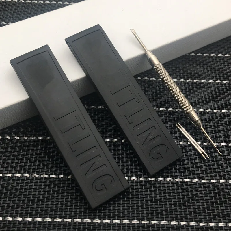 Black strap Черная синяя силиконовая резина Ремешок для часов 20 мм ремешок для часов браслет для navitimer/мститель/Breitling Ремешок Инструменты - Цвет ремешка: Black strap